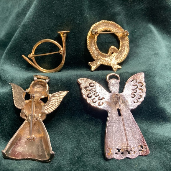 4 Silver- and gold-tone Christmas pins / brooches - Picture 4 of 4